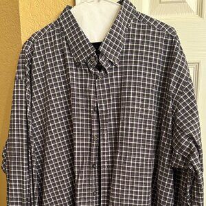 Scott Barber Long Sleeve Men's Shirt - Gray and Purple Plaid - XXL -100% Cotton